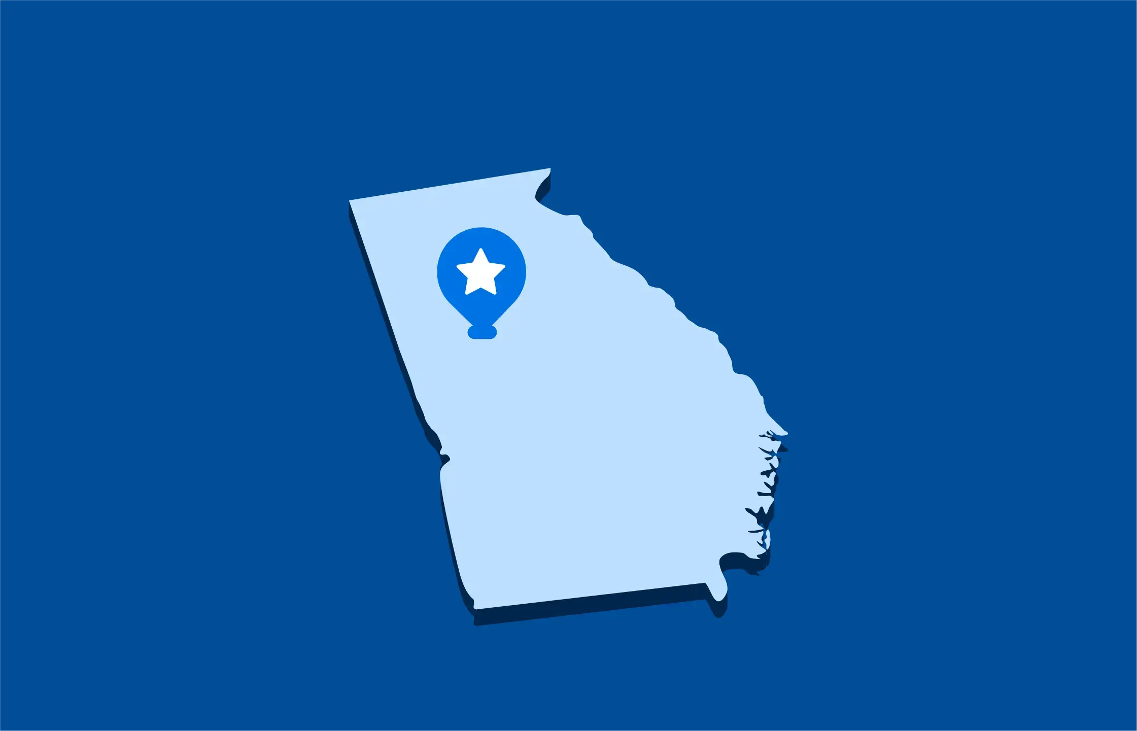 A map illustration pointing out the location of Atlanta Public Schools