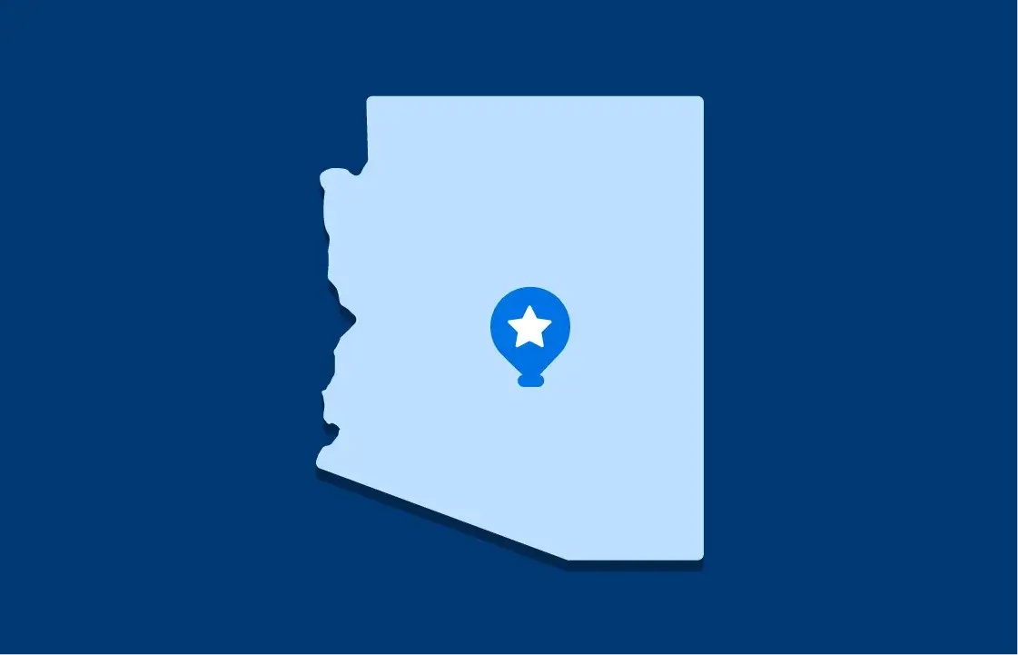 A map illustration pointing out the location of Camelback High School