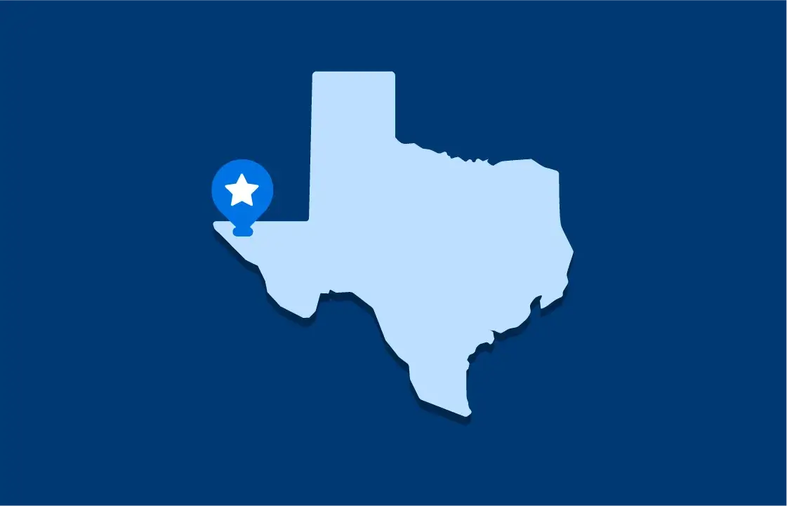 A map illustration pointing out the location of Clint ISD