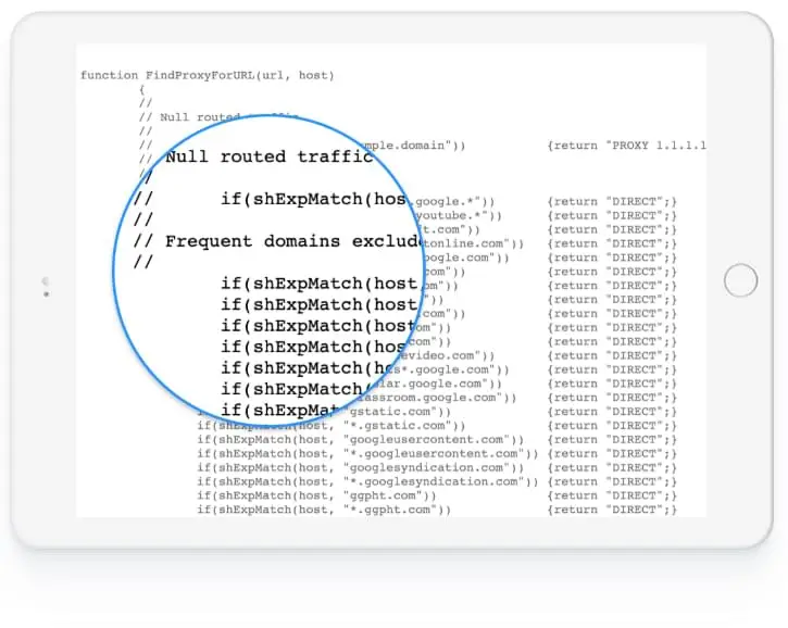 Mockup of an iPad displaying some code