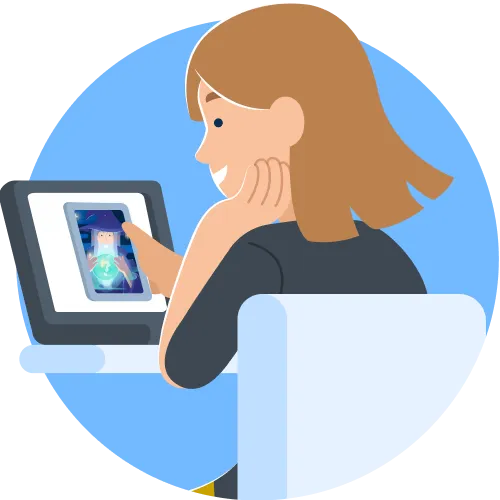 Illustration of a student distracted by a mobile device in the classroom