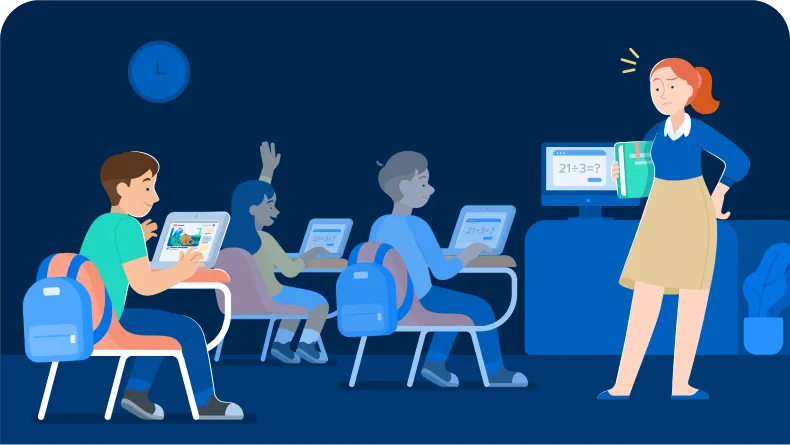 Illustration of strategies to help teachers limit classroom distractions