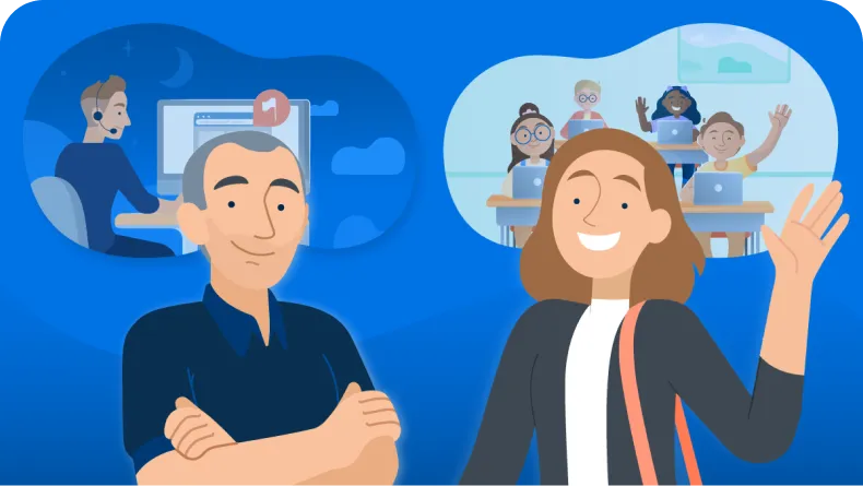 Illustration of classroom management software helping teachers get back to teaching