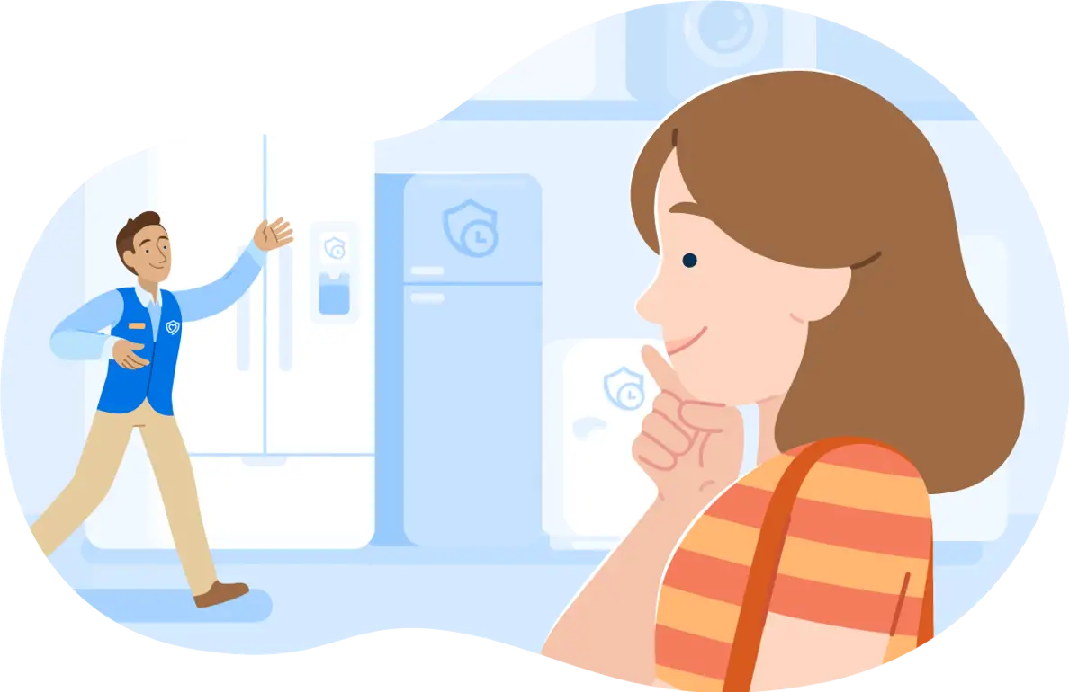 Illustration of Securly customer support executive waving hello to a person