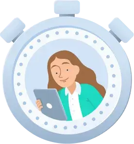 Student in a clock symbolizing efficient scheduling