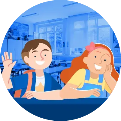 Illustration of smiling student