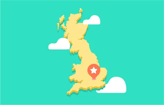 A map illustration pointing out the location of Tring School